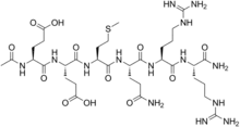 Stereo, skeletal formula of acetyl hexapeptide-8