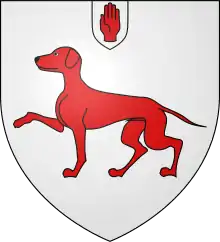 Arms of Wolseley baronets, of Wolseley: Argent, a talbot passant gules