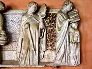 Detail of the tomb of Riccardo Cardinal Annibaldi, at St. John Lateran. This was the first major work of Arnolfo in Rome.