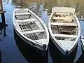 Boats moored in the lake