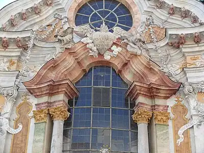 Rococo Composite column and pilaster capitals of the St. Johann Nepomuk, Munich, Germany, by Egid Quirin Asam and Cosmas Damian Asam, 1733-1746