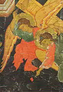 Resurrection - Descent into Hell, fragment: angels. Second quarter of the 16th century. Vologda State Historical-Architectural and Art Museum