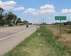 Entering Atwood from the southwest along U.S. Route 6