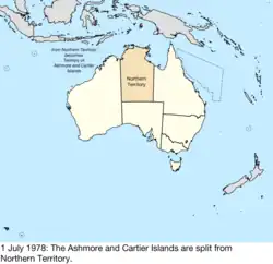 Map of Australia; for details, refer to adjacent text