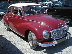 Longitudinally front-mounted engine, front-wheel drive (FF longitudinal layout): The Auto Union 1000, (today Audi) longitudinal layout superseded the DKW F89  front transverse engines in the 1950s.