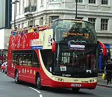 A Bravo City bodied on a Volvo B7L chassis, in the colours of The Original Tour for use in London, UK