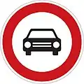 B 3: No entry for motor vehicles, except motorcycles