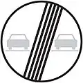 B 21b: End of no-overtaking zone