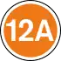 Orange circle with 12 in centre