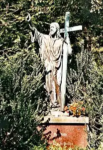 Schultze family grave. Christ statue by Lambert Piedboeuf