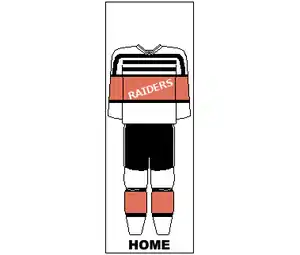 The uniform of the Ayr Raiders Ice Hockey Club (season 1954-55)