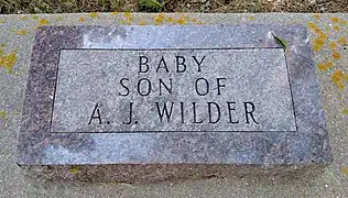 Baby Boy Wilder gravesite, De Smet Cemetery, South Dakota