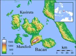 WUB is located in Bacan Islands