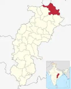 Location in Chhattisgarh