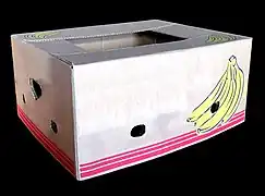 Telescope box with hand holes and ventilation holes (banana box)