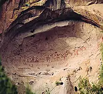 Painted Cave, Ancestral Puebloan pictographs in the Bandelier backcountry