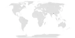 Map indicating locations of Bangladesh and United Arab Emirates