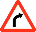 Sharp bend to the right ahead