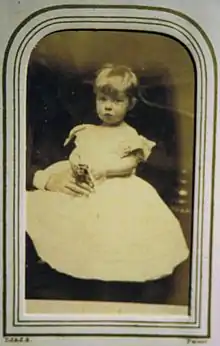 A daughter: Catherina Barbara Leighton (painter and photographer), as a child (1870- 2 October 1952). She married  Alfred Sotheby (1871 - 9 October 1949), the youngest son of Admiral Sir Edward Southwell Sotheby, KCB (1813-1902), on 28 September 1909.