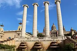 The four columns were rebuilt and placed near their original location in 2011.