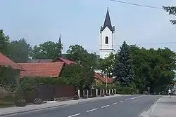 Village centre with the church