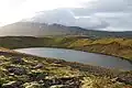 Bardarlaug crater lake north of the village