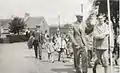 Sunday School group walking to Giffen station from Barrmill