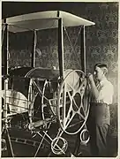 Watson Fitting the Engine Mounting Frame to his Partially Constructed Biplane, Follacleugh, Elsternwick, 1916.