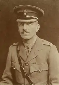 Her third son, Basil, in military uniform in 1916