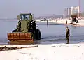 Biloxi beach during cleanup of storm debris