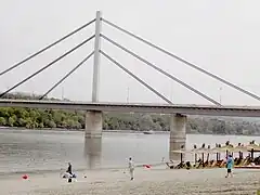 Liberty Bridge above the beach