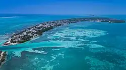 Aerial view of Caye Caulker