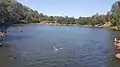 View from Nepean River's rocky bed, which produces northerly currents (south side)