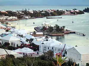 St. George's harbour and town, seen from Fort George