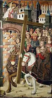 Image 34Heraclius returning the True Cross to Jerusalem, 15th-century painting by Miguel Ximénez (from History of Israel)