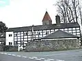 Berriew, Montgomeryshire. Cottages by Church