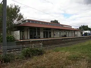 Berwick station viewed from the grass right outside of the station