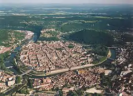 The citadel and the old town of Besançon in a meander of the Doubs