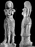 Possible statue of the goddess Lakshmi, also associated with the Bhagavat worship.