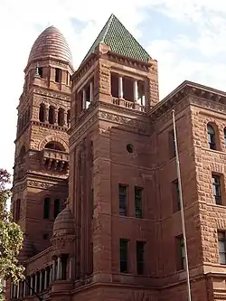 The Bexar County Courthouse by James Riely Gordon is a work of Romanesque Revival architecture  from 1892.