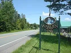 City limit sign in Warden.