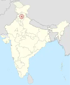 The map of India showing Bilaspur State