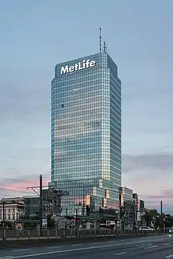 Former site of the synagogue, the Blue Skyscraper