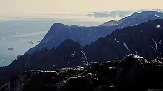 The dramatic Blosseville Coast, looking south from Tuttilik