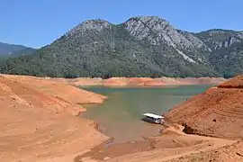 The boat that goes across Shasta Lake to Shasta Caverns.