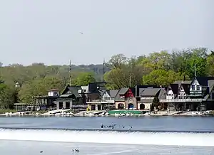 Boathouse Row on the Schuylkill River in Philadelphia, United States