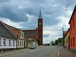 Main street with parish church