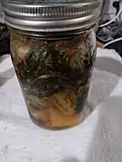 Homemade kimchi made from bok choy