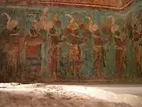 A Mayan mural from Bonampak, Mexico, 580–800 AD.