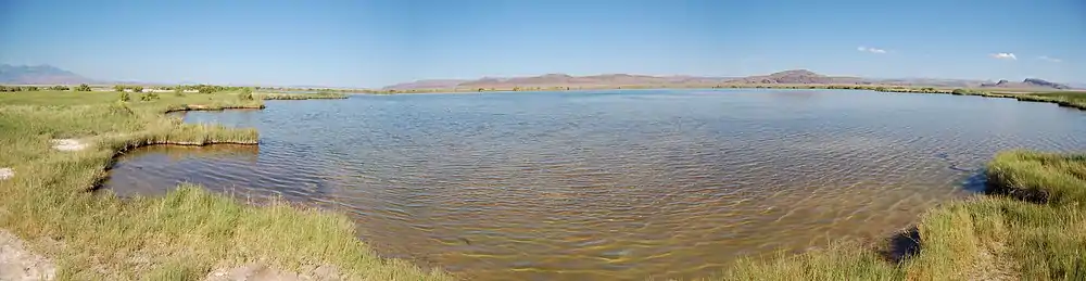 A panoramic view of Borax Lake